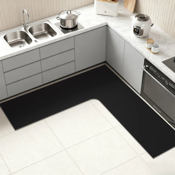 Solid color L-shaped diatomaceous earth non-slip kitchen mat bathroom absorbent mat shower room door mat