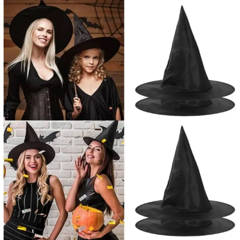 Halloween Hat Black White Witch Cap Halloween Home Party Hanging Decorations Cosplay Props Festival Favor Wizard Hats Kids Toys