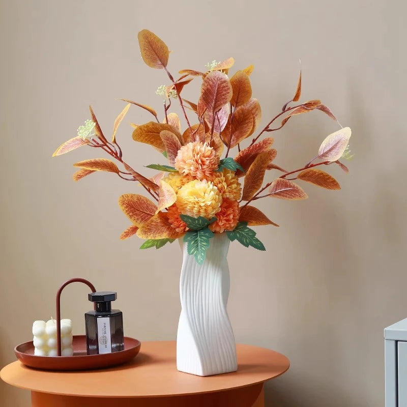 Plastic Spiral White Vase Nordic Flower Arrangement Container Imitation Creative Flower Pot Home Wedding Decoration Ornament