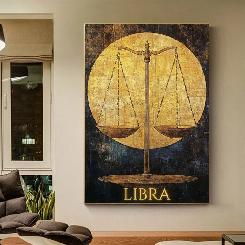 Golden Constellation Poster Celestial Cosmic Prints Canvas Painting Astrology Wall Art Pictures Home Living Room Zodiac Decor