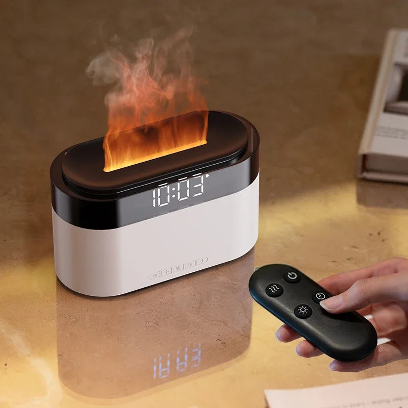 New Alarm Clock Air Humidifier Home Colorful Lamp Usb Charge Remote Control Essential Oil Spray Aroma Diffuser Clock Humidifiers