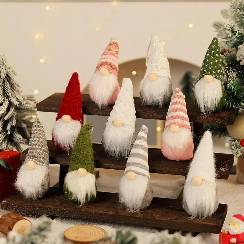 3 holiday Christmas gnome desktop decorations - equipped with plush decorations, suitable for holiday gatherings and home decor