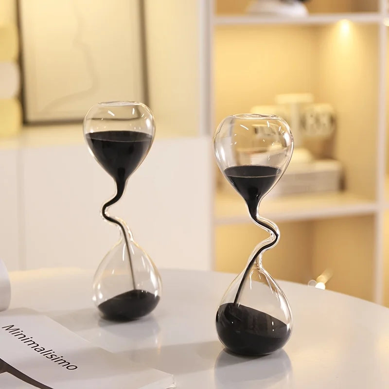 Glass Hourglass Sculpture Sand Timer Modern Desk Clock Indoor  Outdoor Decor for Living Room Bedroom Study Office