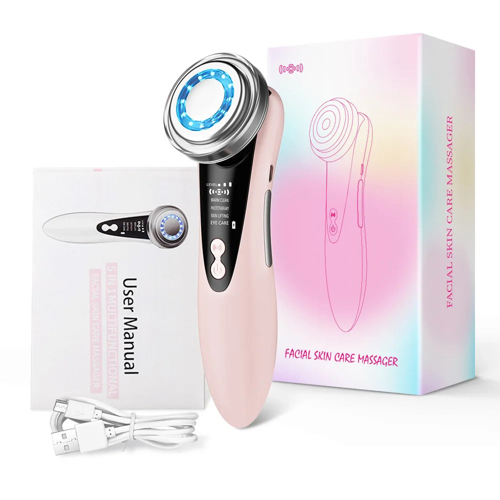 Multifunction Facial Massager 4 in 1 RF EMS  Skin Care Tools Face Beauty Device Double Chin Removal Face Firming Massager
