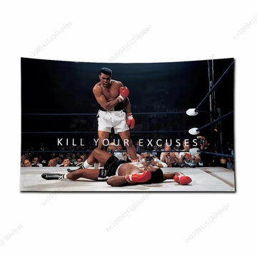 Gym Tapestry Champion Of Boxing Break Your Excuses Flags Room Decor Banners Garage Wall Tapestry Decoration Aesthetic Room Decor