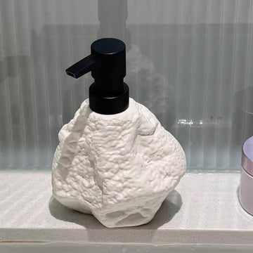 380ML Wabi-sabi style Ceramic Squeeze Bottle Stone Simple Lotion Bottle Soap Dispenser Conditioner Bottled Bathroom Accessories