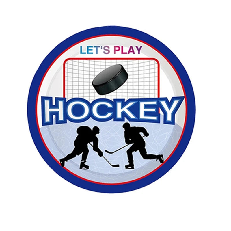 Hockey Themed Birthday Party Decorations Balloons Set Happy Birthday Banner Cake Topper Sports Theme ice hockey Party Supplies