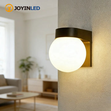 JOYINLED 1/2PCS E27 Base Acrylic LED Wall Lamp for Indoor Outdoor Balcony Bedroom Corridor Courtyard Lamp Shade(No Bulb）