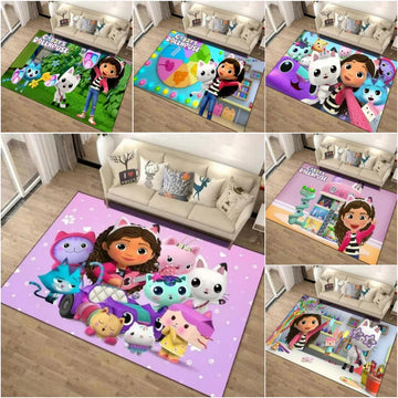MINISO Cartoon G-Gabby Dollhouse Carpet for Kids Bedroom Living Room decor Playful Rug Floor Mat Durable Soft Surface child gift