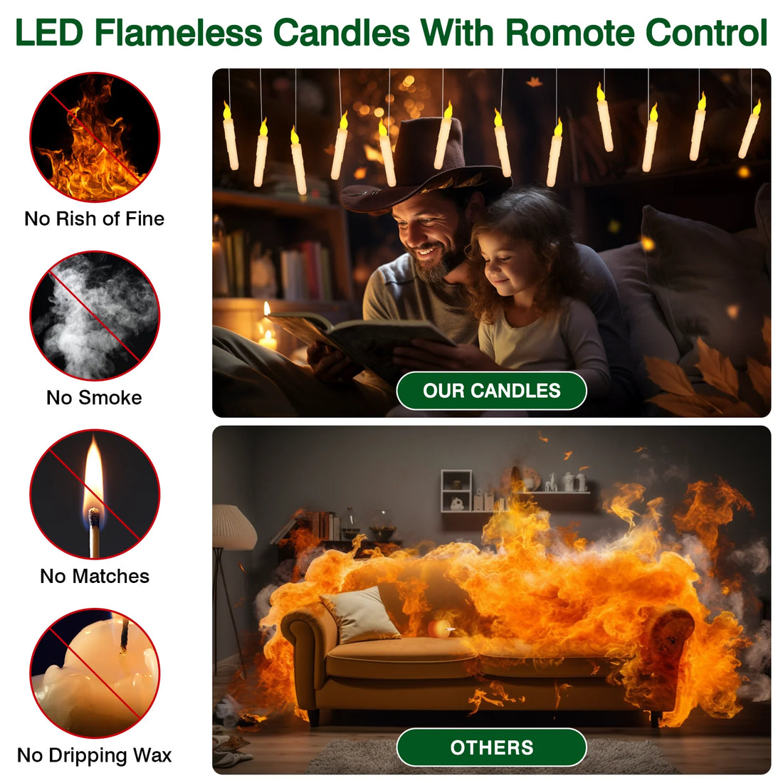 Halloween LED Floating Candles with Magic Wand Remote Battery Operated Potter Floating Candles Warm Light Home Party Decoration