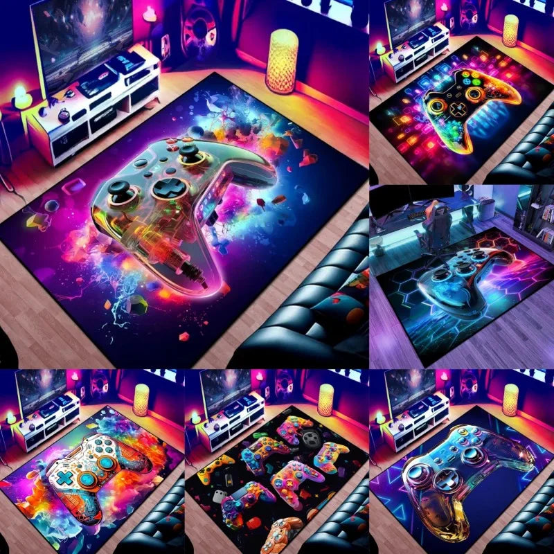 3D Transparent Gamepad Controller Rug Vibrant Carpet for Game Room Add  Bedrooms and Playrooms with This Durable Floor Mat