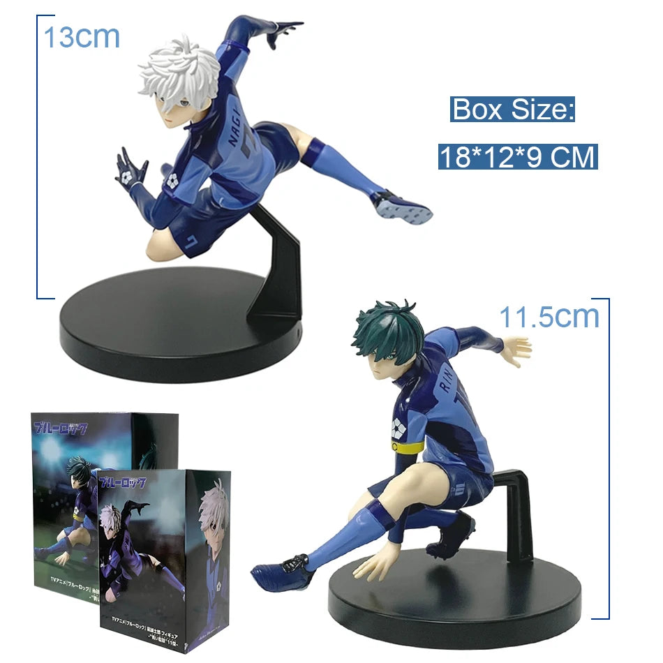 13CM Anime Figure BLUE LOCK Nagi Seishiro Rin Itoshi Action Figures Collection Model Figurine Doll Ornament Children Toy Gift