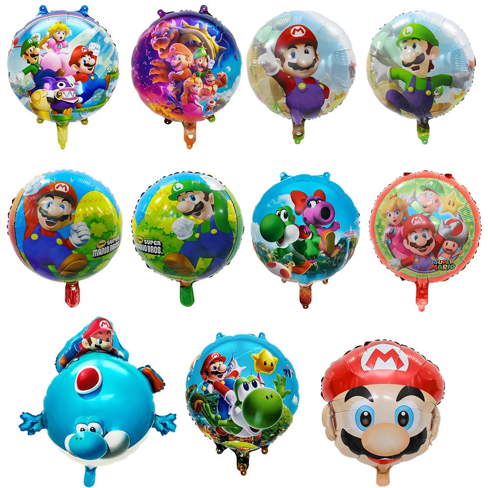 The Game Marioed Princess Peach Foil Balloon Toy Happy Birthday Party Decoration Super Brother Party Supplies Baby Boy Girl Toys