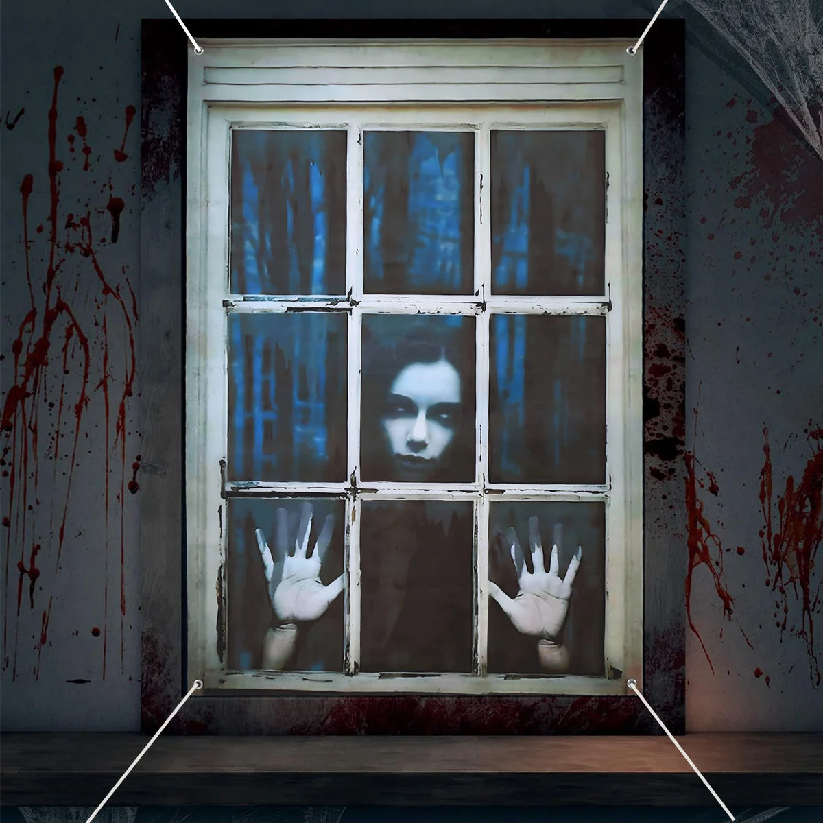 Halloween Horror Female Ghost Curtain Cloth Happy Halloween Party Decor 2025 For Home Kids Adults Favors Gifts Window Door Cover