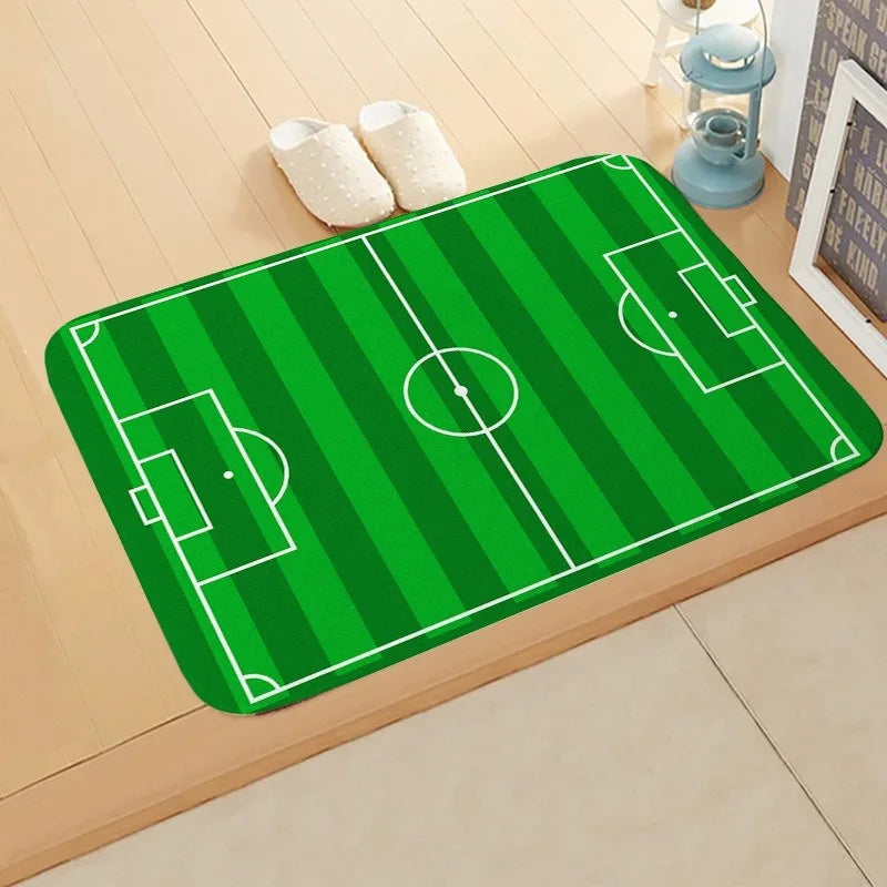Football Field Fixed Facecloth Floor Mats Doorway Water-absorbent Rugs Bedroom Playful Area Non-slip Carpets Machine Washable
