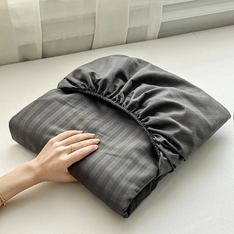 Fitted Bed Sheet with Elastic Band Solid Color Soft Mattress Cover for Single Double King Queen Bed 90/120/140/150/160/180x200cm