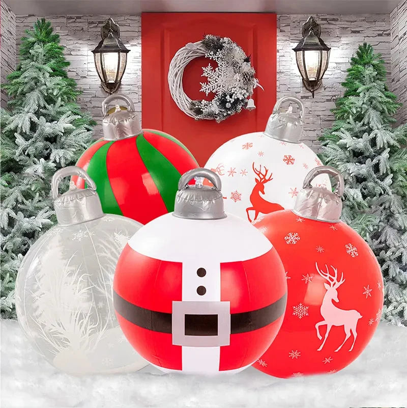 Christmas Inflatable Christmas Ball Giant Outdoor Moose-patterned Decoration Ornament Xmas PVC Ball Decorated Ball Party Decor