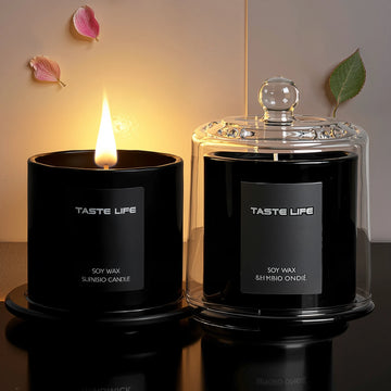 Premium Soy Wax Scented Candles with Glass Cloche, Smokeless Essential Oil Aromatherapy for Home Spa, Gift-Ready Decorative