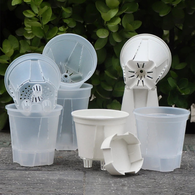 Water Storage Flowerpot Transparent Bonsai Basin Plant Pot Butterfly Orchid Breathable Hydroponic Pot Self Absorbing Lazy Basin