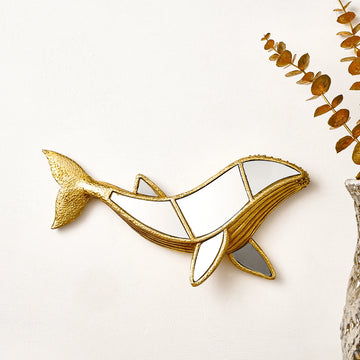 1PC, resin whale ornament, special design of mirror inlay on the surface, suitable for home wall decoration, shooting props