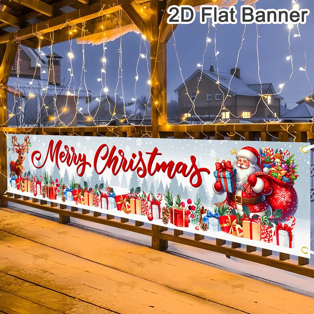 Christmas Outdoor Banner Flag Merry Christmas Decoration for Home 2025 Xmas Ornament Navidad Natal Noel Gift Happy New Year 2026