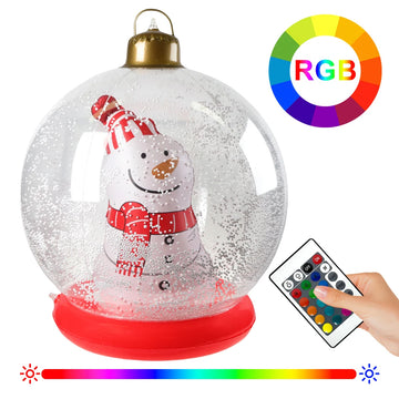 60cm Giant Inflatable Christmas Ball with Lights Remote Control Giant Luminous Inflatable Christmas Ball Outdoor Christmas Decor