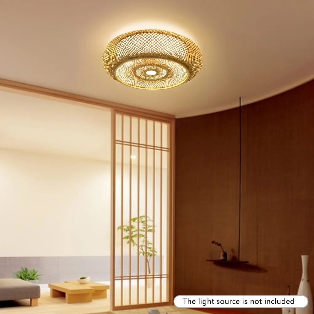 Vintage Bamboo Ceiling Lights Chinese Style Hanging Ceiling Lamp for Living Room Dining Room Kitchen Light Fixture E27 Hanglamp
