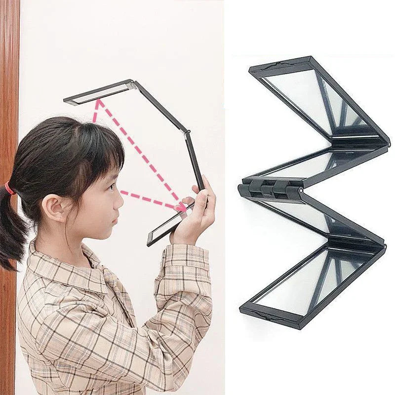 4 Way Mirror Handheld 360 Degree Desktop Portable Foldable Makeup Mirror For Self Hair Cutting Makeup Mirror Beauty Tool
