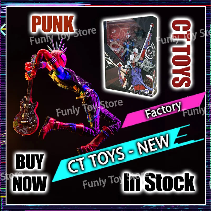 In Stock Ct Toys Spiderman Spider-Punk Spider-Man Across The Spider-Verse Shf Anime Action Figure Figurine Custom Gifts Toys