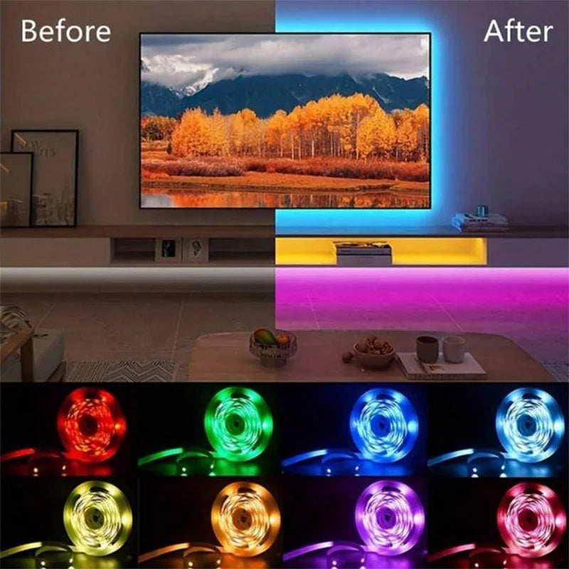 Smart RGB LED Strip Lights USB 5050 Tuya WIFI APP Control Flexible Lamp Tape Room Decor Works with Alexa Google Assisant