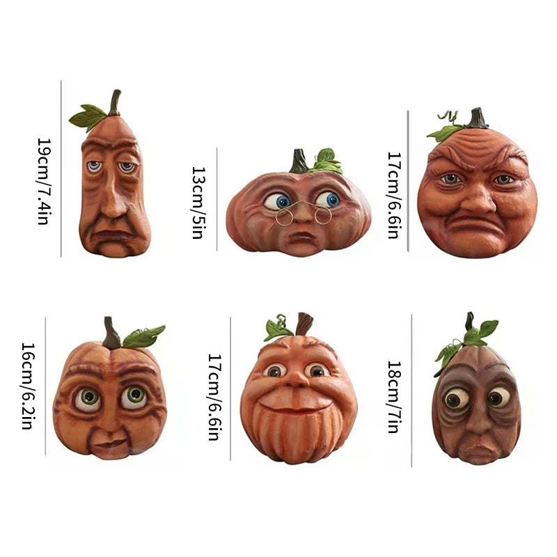 Artificial Pumpkin Statue for Garden Decoration, Pumpkin Face, Monster, Party Decoration, Expression