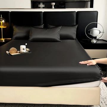 3 Pcs or 1 Pcs High End Mulberry Silk Bed Sheet Set Luxury Solid Color Silk Fitted Sheet Soft Smooth Satin Bed Linen Pillowcases