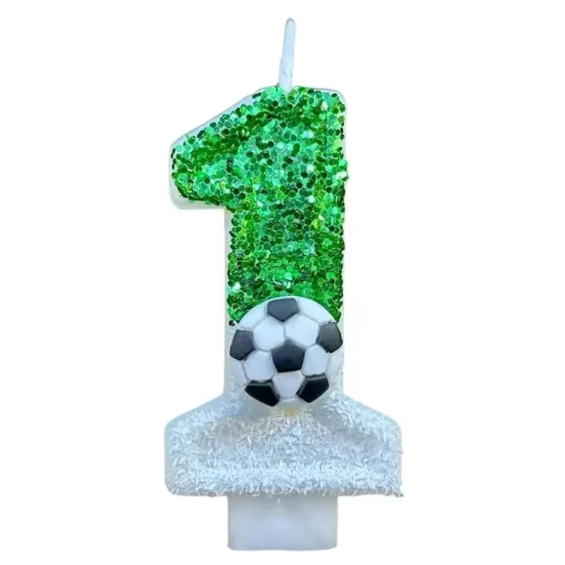 New 0-9 Number Birthday Candles original two color gradual change Football style birthday cake digital party candle decoration