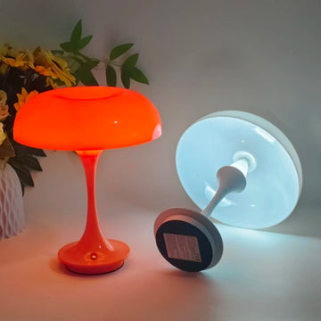 1pc LED rechargeable mushroom decorative desk lamp, ambient light, USB night light, orange and white mushroom modern romantic ar