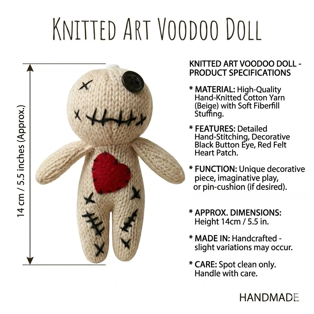 1-10pcs Handmade Knitted Voodoo Doll With Colorful Pins Spooky Halloween Decor & Novelty Creepy Gift for Adults Party Prop