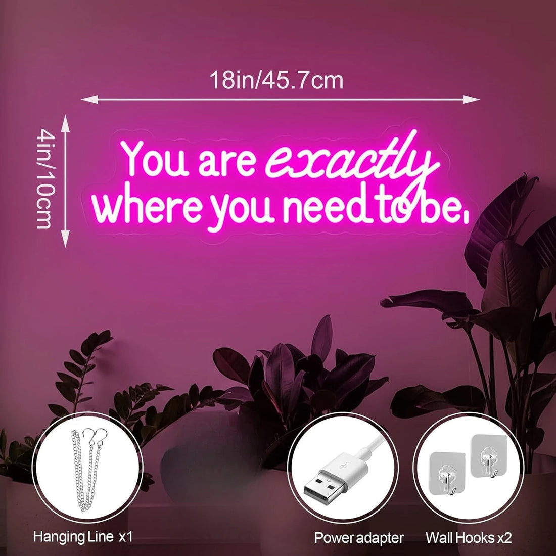 You Are Exactly Where You Need To Be Neon Sign Led Neon Light for Yoga Studio Meditation Room Man Cave Wall Decor USB Power Gift
