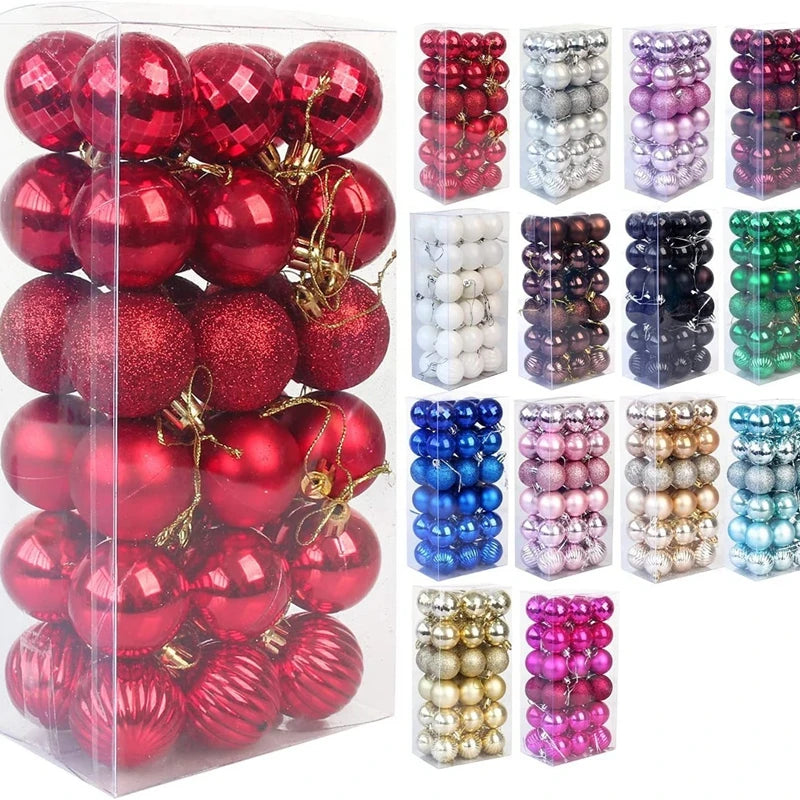4CM Christmas Ball Decoration Hanging Xmas Tree Pendent Ornaments for Home Decor Navidad New Year 2026 Party Supplies Accessory