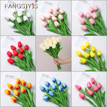 20/15/10/5/3pcs Tulips Artificial Flowers Real Touch Flower Bouquet Tulips Fake Flower for Wedding Home Decoration