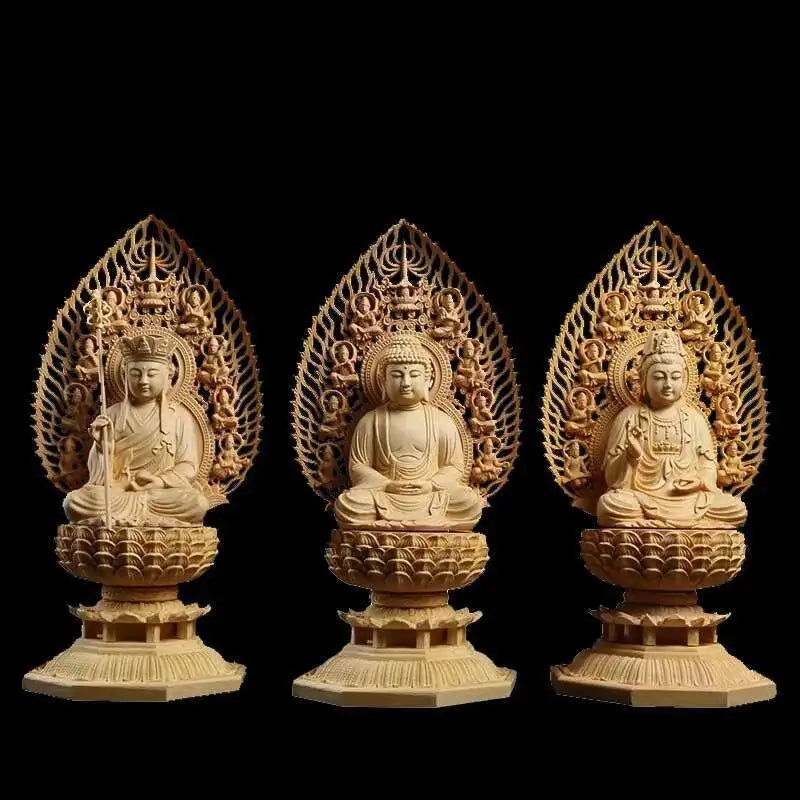 Solid Wood Large Guanyin Statue, Modern Art, Hand-carved, Chinese Buddha Statue, Home Feng Shui Decoration, 43cm