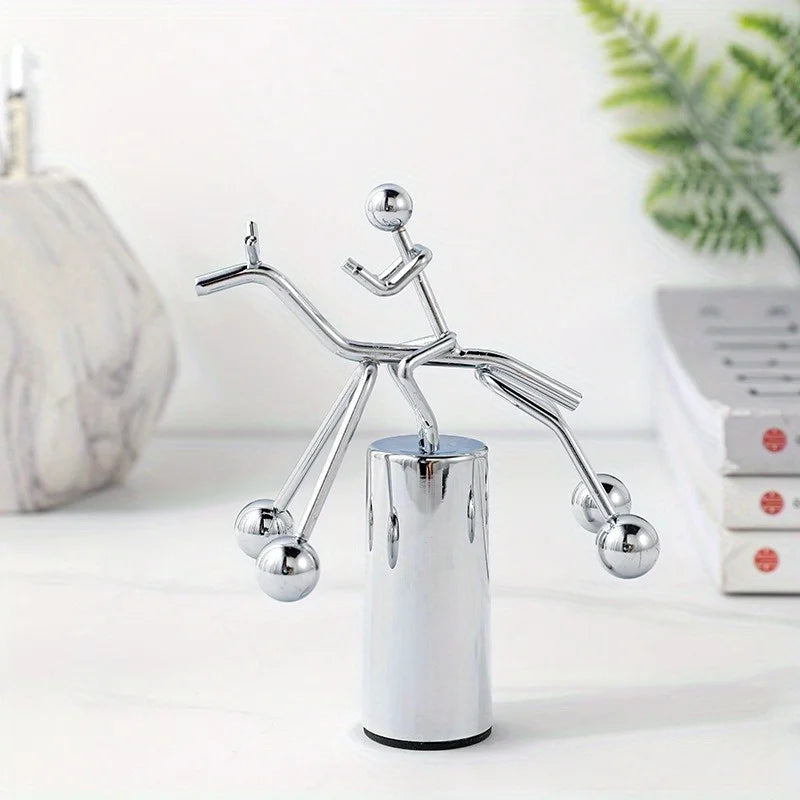Balancing Knight on Horse Desk Toy Kinetic Art Figurine for Office Stress Relief Desktop Decor Physics Science Gift Fidget Toy