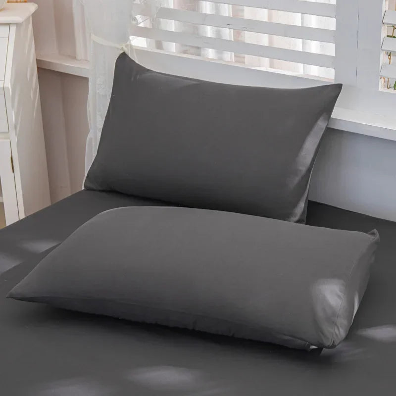 Dust-Proof Pillow Core Protective Cover for Bedding, 1/2 Piece Solid Color Pillowcase, Bedroom Pocket Sealed Soft Pillowcase