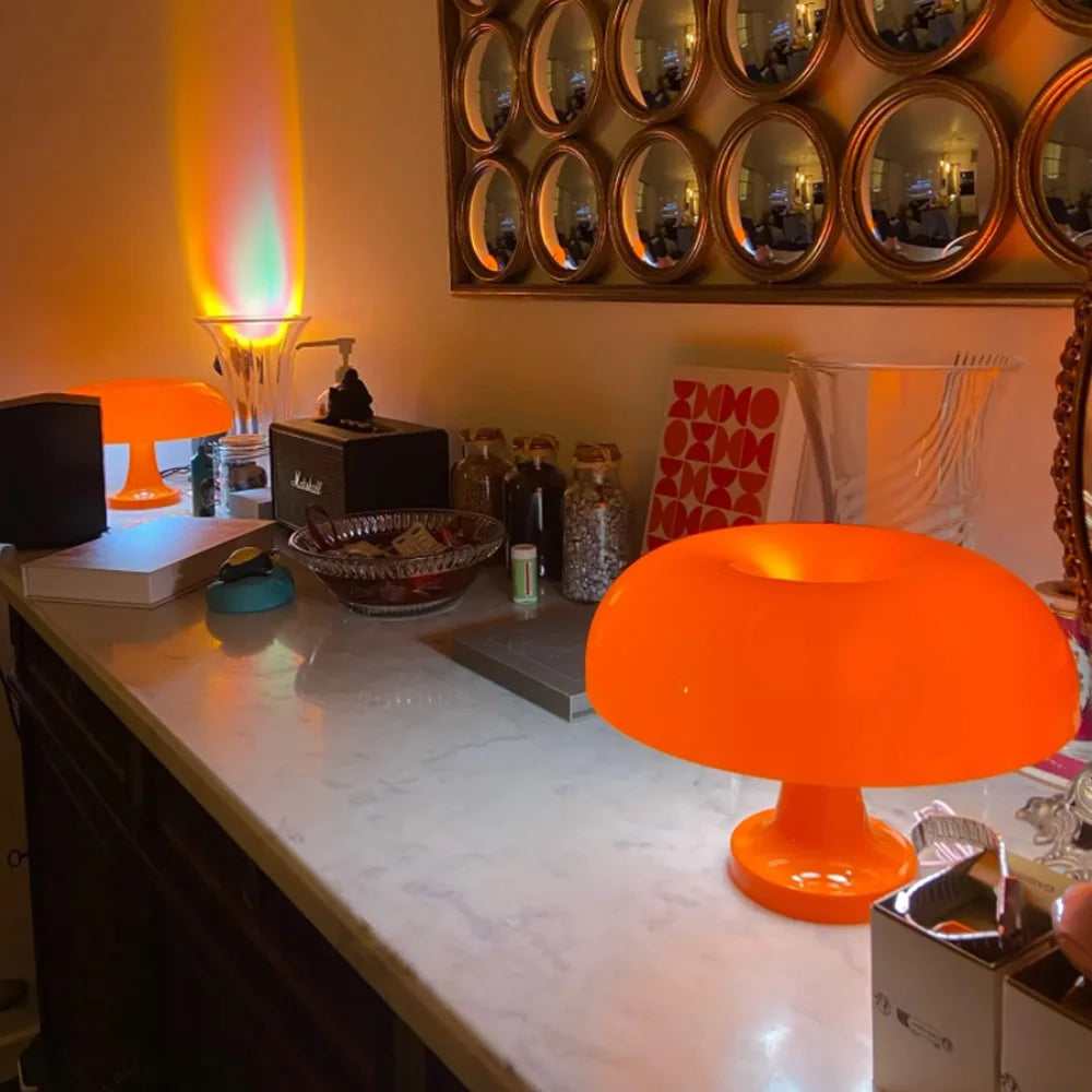 Led Mushroom Table Lamp Touch Dimming Minimalist Night Light Bedside Lamp Acrylic Side Table Lamps for Korean Room Decor lamp