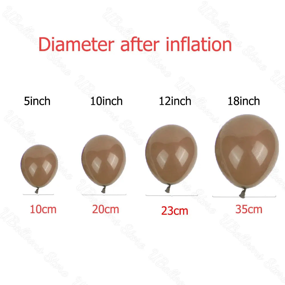 10/30/50Pcs Boho Brown Balloons White Sand Skin Nude Dark Coffee Brown Latex Balloons for Neutral Baby Shower Birthday Decor