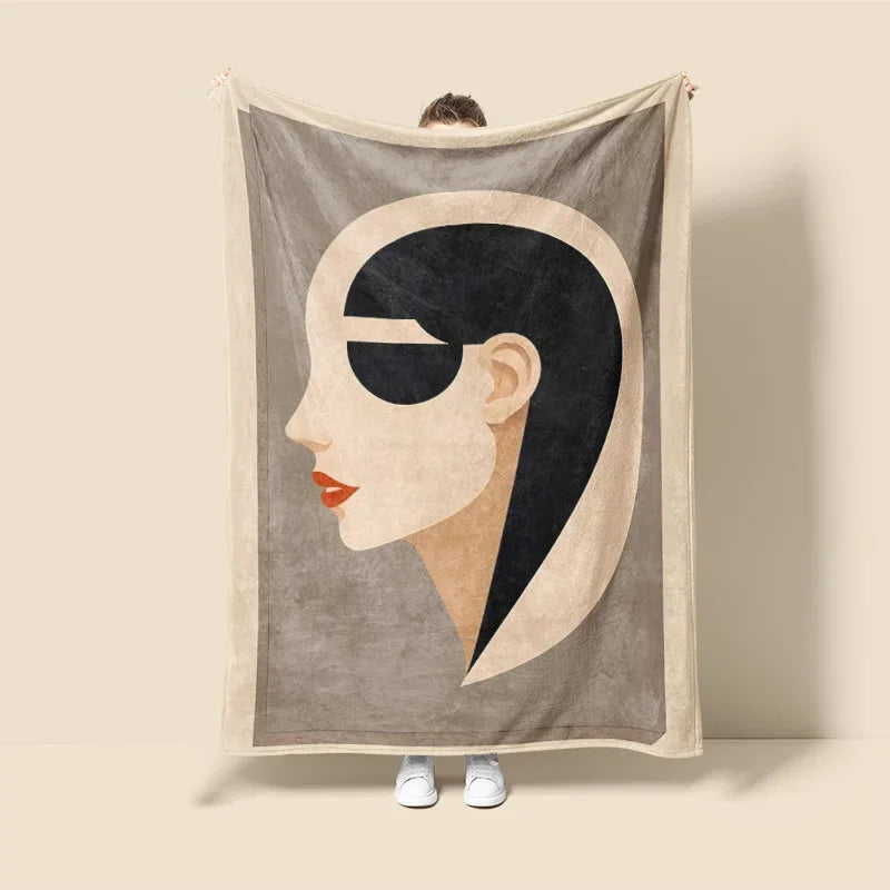 Scandinavian ins style Morandi blanket abstract geometric design anti-static dust Netroots with the same sofa cover blanket