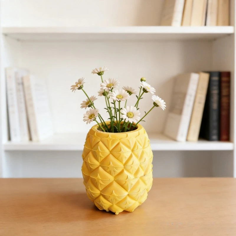 3D Printed Pineapple Pen Holder Cute Pineapple Planter Pot Office Desk Organizer Storage Box  Home Storage Ornaments Decorations