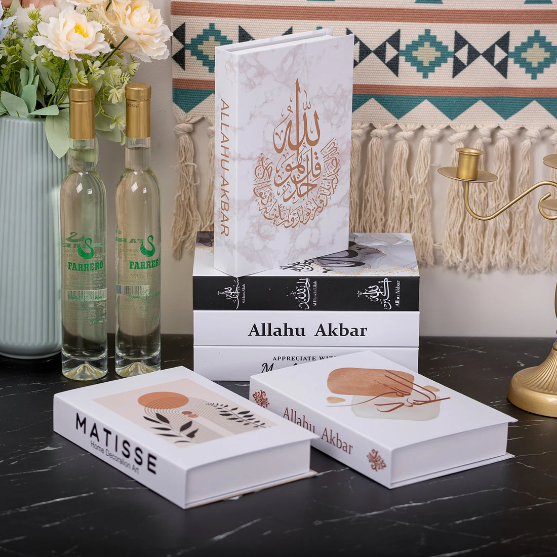 New Islamic Serie Luxury Fake Book Decoration Remote Control Storage Box Fashion living room Coffee Table Decoration Accessories