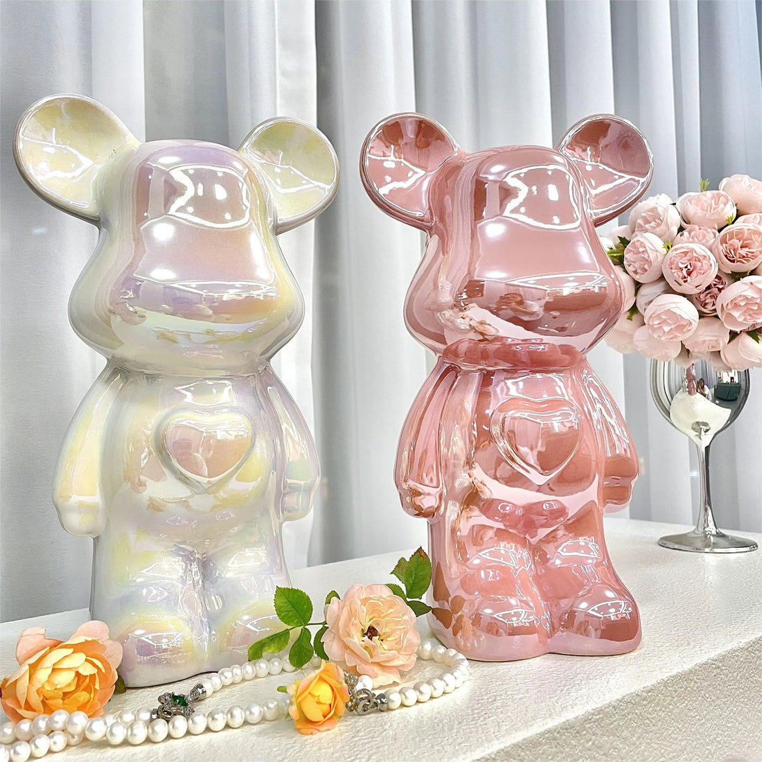 Light Luxury Bear Ornament, High-End Ceramic Living Room Foyer, Tv Cabinet, Piggy Bank, Home Decoration, Gift Giving