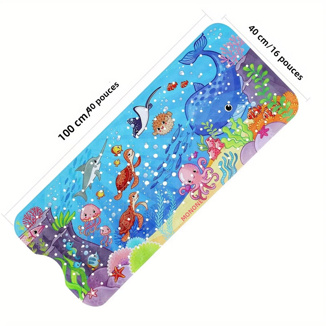 1pc Cartoon Extra Long Bathtub Mat 40x100cm Non Slip Bath Mat for Bathroom Tubs Shower Mats with Suction Cups & Drain Holes