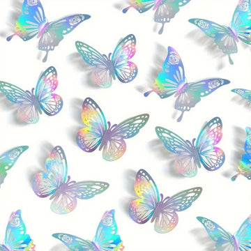 12Pcs 3D Hollow Butterfly Creative Wall Sticker with Glitter For DIY Wall Stickers Modern Wall Art Home Decorations DIY Gift