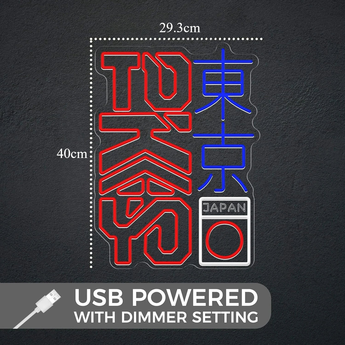 USB Dimmable Tokyo Japan Neon Sign Dual Color LED Wall Art for Room Bar Cafe Decoration Japanese Theme Neon Lighting Gift